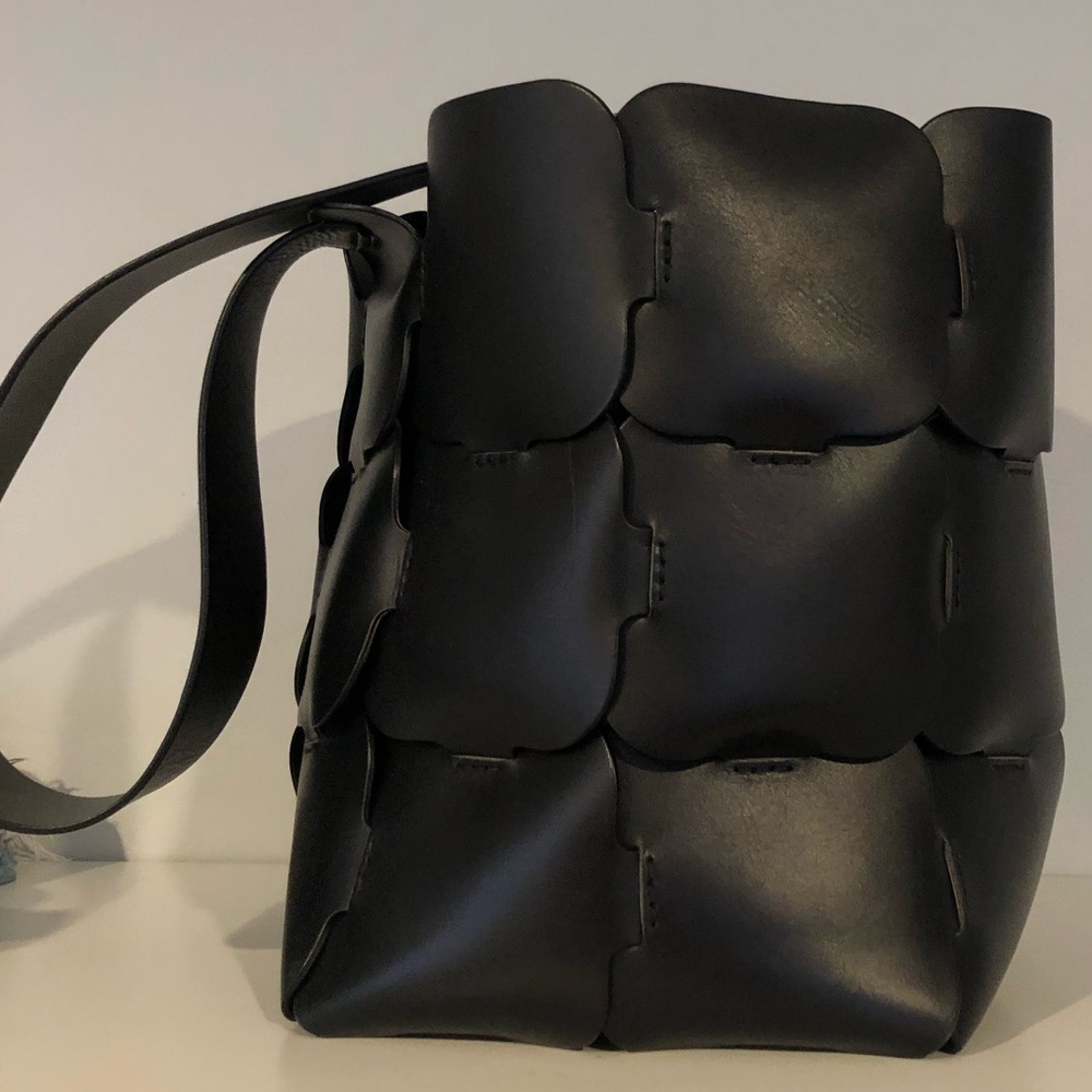 Paco Rabanne black bucket bag